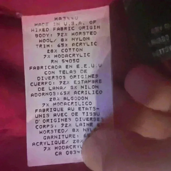 Vintage lauren ralph lauren red plaid faux fur collar jacket women's 8P - Picture 10 of 12